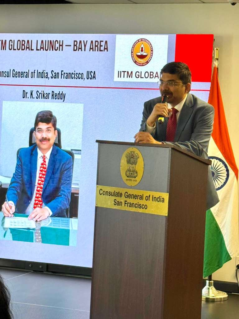 At the launch of IITM Global at the Consulate General of India, San Francisco premises on May 15, Consul General Dr. K Srikar Reddy called the Indian diaspora a 