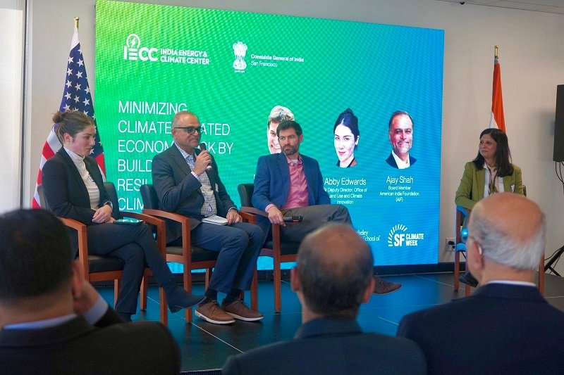 On Earth Day, Consul General Dr. K Srikar Reddy set the tone for a high-level event hosted by the Consulate General of India, San Francisco and the India Energy & Climate Center at UC Berkeley, held at the Consulate premises on 22 April as part of #SFClimateWeek. Leaders from India and California came together to advance collaboration on clean energy and climate resilience. Consul General opened with a compelling snapshot of India’s trajectory, spotlighting its progress in exceeding climate commitments while sustaining rapid growth, alongside a bold target of 500GW of renewables by 2030. He pointed out accelerating expansion in solar and wind, backed by scale-up in domestic manufacturing, rooftop solar for millions of households, and farmer-focused solar solutions, while also emphasizing a strong push for deeper India–US/California collaboration in clean tech. He added that India is among the few large economies to have met its commitments under the United Nations Framework Convention on Climate Change and the Paris Agreement, is already ahead of its 2015 pledges and NDC targets, and continues to strengthen its climate ambition while sustaining strong economic growth. David Wilson, Dean, Goldman School of Public Policy, UC Berkeley, welcomed participants and described India as central to the global climate transition, noting its ongoing shift to renewables and rising share of non-fossil energy, while highlighting the importance of India–California partnerships in translating research into tangible outcomes. In his keynote, Ashish Khanna, director general, International Solar Alliance, made the case for scaling renewables through digitized, flexible power systems enabled by AI, data systems, and modernized utilities. He stressed the need for stronger data architecture for grids, where AI and data unlock the next phase of renewable scale, blending India’s cost innovation with California’s technology and storage ecosystem. The first panel zoomed in on building that innovation engine. With a presentation by Nikit Abhyankar, co-faculty director, India Energy and Climate Center, and moderation by Amol Phadke, faculty director, IECC, speakers Ashish Motivala, venture advisor, DNX Ventures; Ravi Prasher, CTO, Bloom Energy and David Hochschild, Chair, California Energy Commission, shared perspectives on aligning policy, capital, and technology to deliver on-the-ground impact. Panel 2 offered perspectives on how stronger resilience can reduce climate-related economic risks. Ashok Gadgil, head of research for climate resilience, IECC, opened with sharp insights on adaptation strategies, laying the groundwork for a dynamic discussion moderated by Shruti Deorah, executive director, IECC. Panelists Abby Edwards, senior deputy director, CA Governor’s Office of Land Use and Climate Innovation; Ajay Shah, board member, American India Foundation; and Noah Diffenbaugh, professor, Stanford Doerr School of Sustainability unpacked how policy, philanthropy, and climate science can come together to reduce vulnerability and build resilience. The session closed with Abhishek Sharma, Consul, reinforcing the importance of sustained cross-border cooperation on climate adaptation and risk reduction.