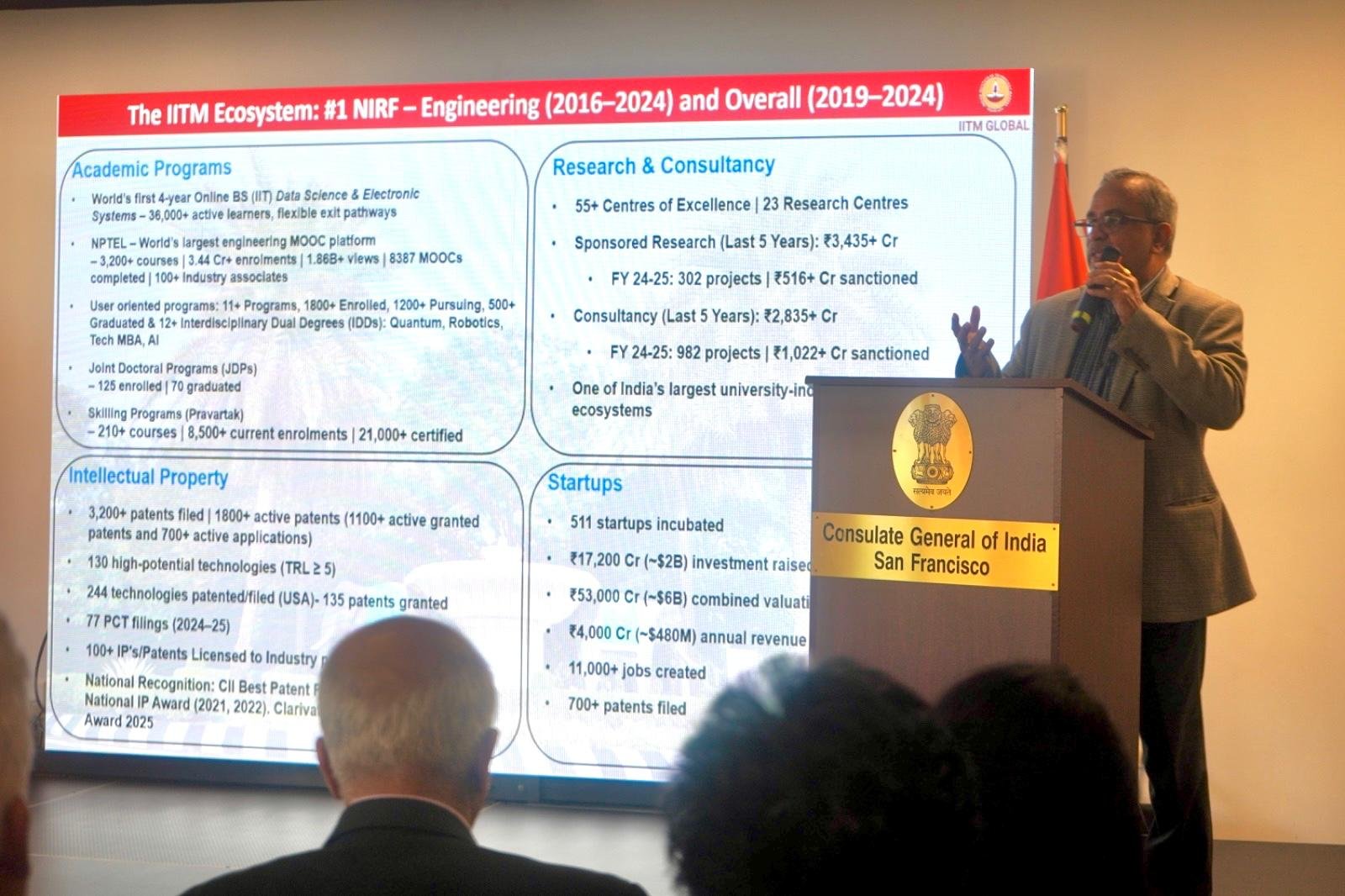 At the launch of IITM Global at the Consulate General of India, San Francisco premises on May 15, Consul General Dr. K Srikar Reddy called the Indian diaspora a 