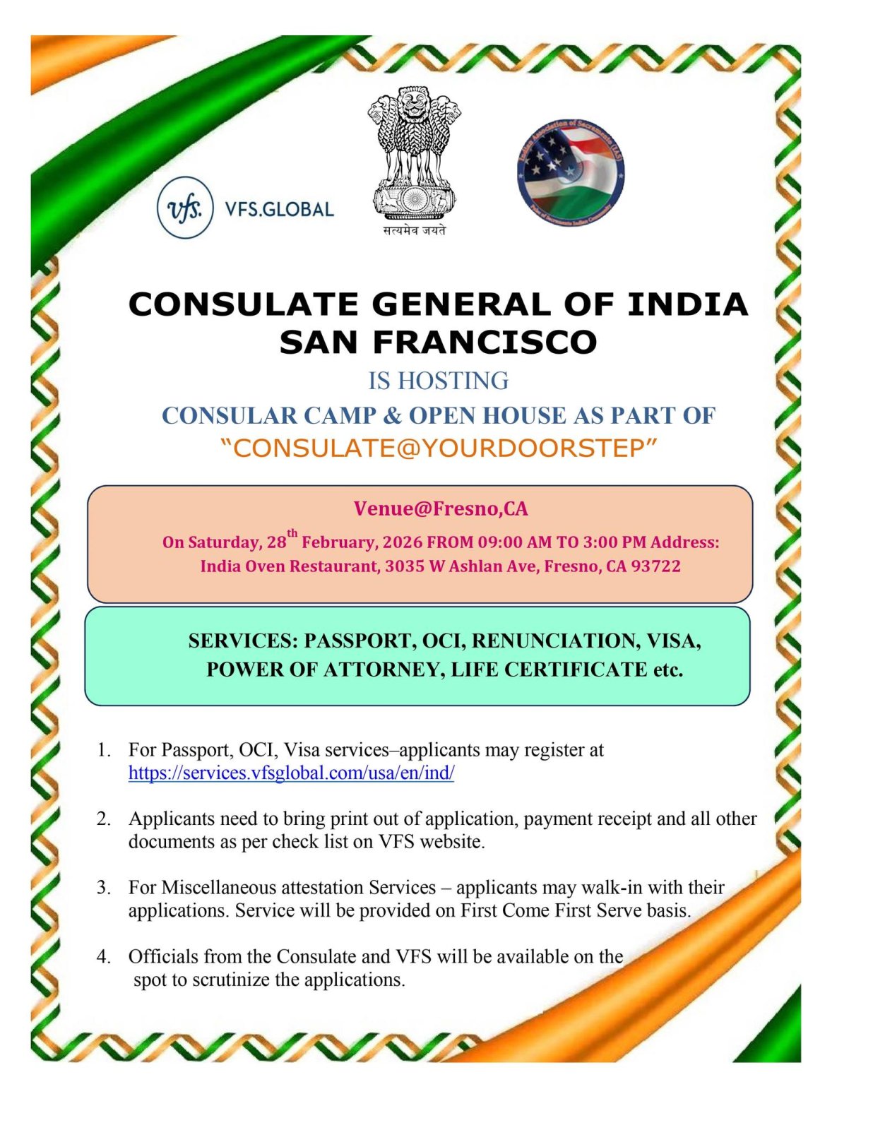 Consular Camp & Open House | Fresno, California | 28 February 2026