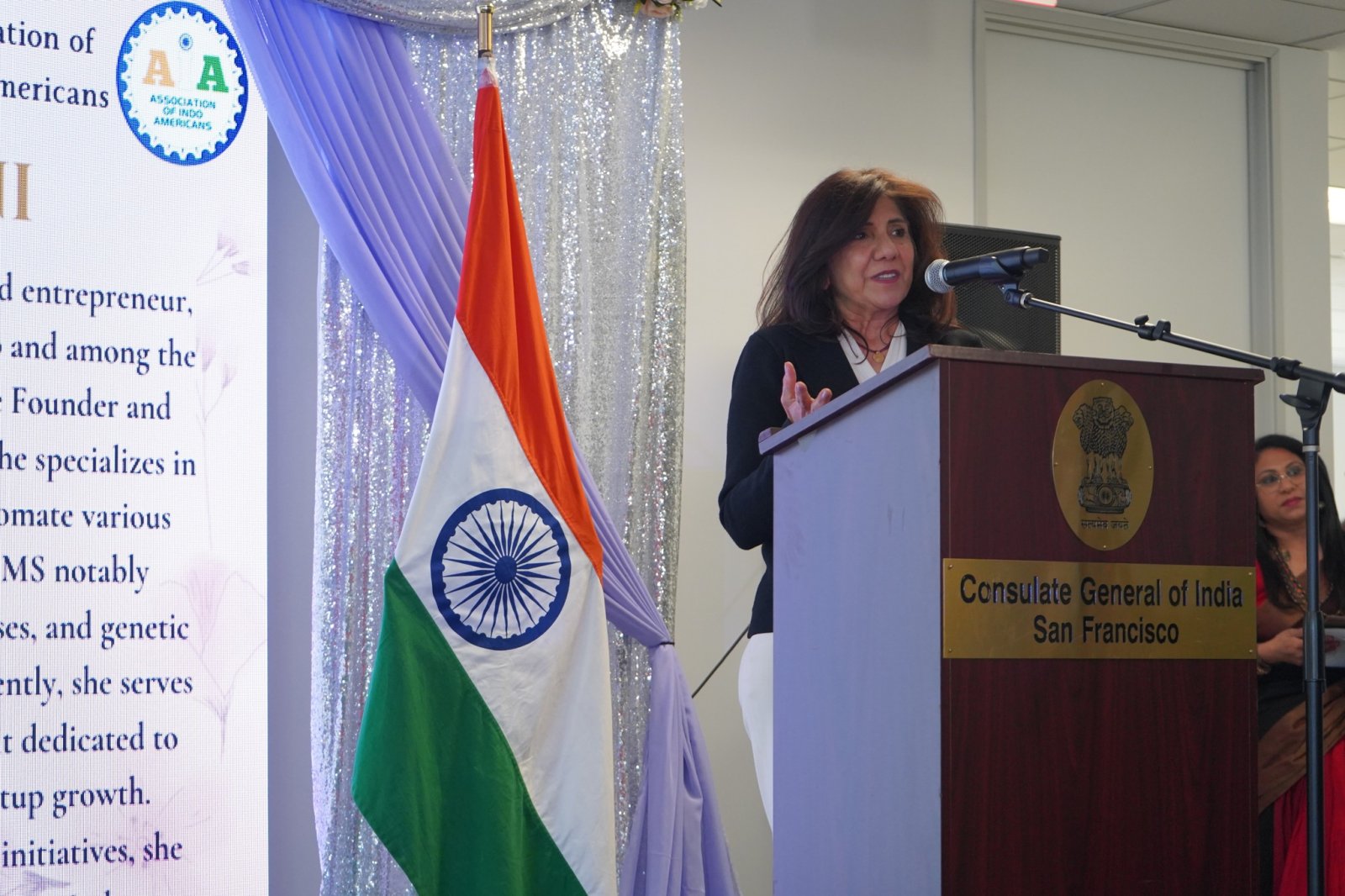 The Consulate General of India, San Francisco in coordination with Association of Indo-Americans Association of Indo Americans - AIA celebrated the International Women’s Day at the Consulate in San Francisco on March 08, 2026. The inspirational event titled, “NAARI – Celebration of Woman,” highlighted the contributions of women in public service, diplomacy, education and community leadership, while also emphasizing the role of mentorship, representation and education in shaping the next generation of leaders. Consul General Dr. Srikar Reddy welcomed the participants and highlighted the role of Indian American women in shaping California’s social and economic landscape as entrepreneurs, scientists, educators, and public servants. In his address, he also referenced broader progress in women’s empowerment in India, including increasing representation in local governance and the passage of the Nari Shakti Vandan Act aimed at expanding women’s participation in national legislatures. In her keynote, Lieutenant Governor Eleni Kounalakis emphasized the importance of continuing efforts toward gender equality, noting that women now make up nearly half of California’s workforce and are increasingly leading businesses, research institutions and public institutions. “But we also know the work is not finished. Expanding opportunity for women remains essential to building a stronger and more inclusive California. And that is why, again, the leadership of Indo-American women is so inspiring. Across California and across the country, Indo-American women are making extraordinary contributions as physicians, engineers, researchers, educators, entrepreneurs, public service and diplomats. But they are also community leaders who are opening door and uplifting the next generation,” she said. Penny Coulter, Chief of Protocol, Office of the Mayor, San Francisco, underscored the need to move toward a future where women in leadership are not viewed as an exception but simply as leaders. Invoking the spirit of Nari Shakti, she highlighted the importance of embedding women fully into positions of influence across governance, diplomacy, and innovation. “When women are fully woven into the fabric of leadership, diplomacy, and innovation, societies do not fray—they flourish.” Political strategist and author Christine Pelosi spoke about the importance of women’s participation in leadership and civic life. Referencing research on leadership diversity, she noted that institutions perform better when women hold meaningful representation. “When women succeed, America succeeds and the world succeeds,” she said. Neeru Khosla, co-founder, CK-12 Foundation which provides free digital learning resources to students worldwide, emphasized the importance of encouragement and opportunity and stressed that society can only move forward if the next generation receives meaningful education that equips them with practical knowledge and skills. California Assemblymember Catherine Stephanie also addressed the gathering, highlighting the importance of women’s representation in public office. “As women in public service, we bring perspectives and experiences that strengthen our institutions,” she said. Distinguished women across diverse fields were recognized for their remarkable achievements, including Eleni Kounalakis, Lieutenant Governor of California; Shefali Razdan Duggal, U.S. Ambassador (ret.); Assemblymember Catherine Stefani; Christine Pelosi, political strategist; Penny Coulter, Chief of Protocol, Office of the Mayor, San Francisco; Neeru Khosla, co-founder, CK-12 Foundation; Lily Mei, Mayor Emerita of City of Milpitas; Sherry Hu, Mayor of City of Dublin; Anita Manwani TiE president; Shalini Govil-Pai, VP at Google; Hannah Kain, CEO, ALOM Inc.; Priya Kannan, first female dean of the Lucas College at SJSU; and several community and corporate leaders. By the end of the celebration, the message resonated clearly: empowering women strengthens families, communities, and institutions. The event concluded with a powerful cultural program called “Arise Awake,” inspired by Rabindranath Tagore and Maya Angelou.