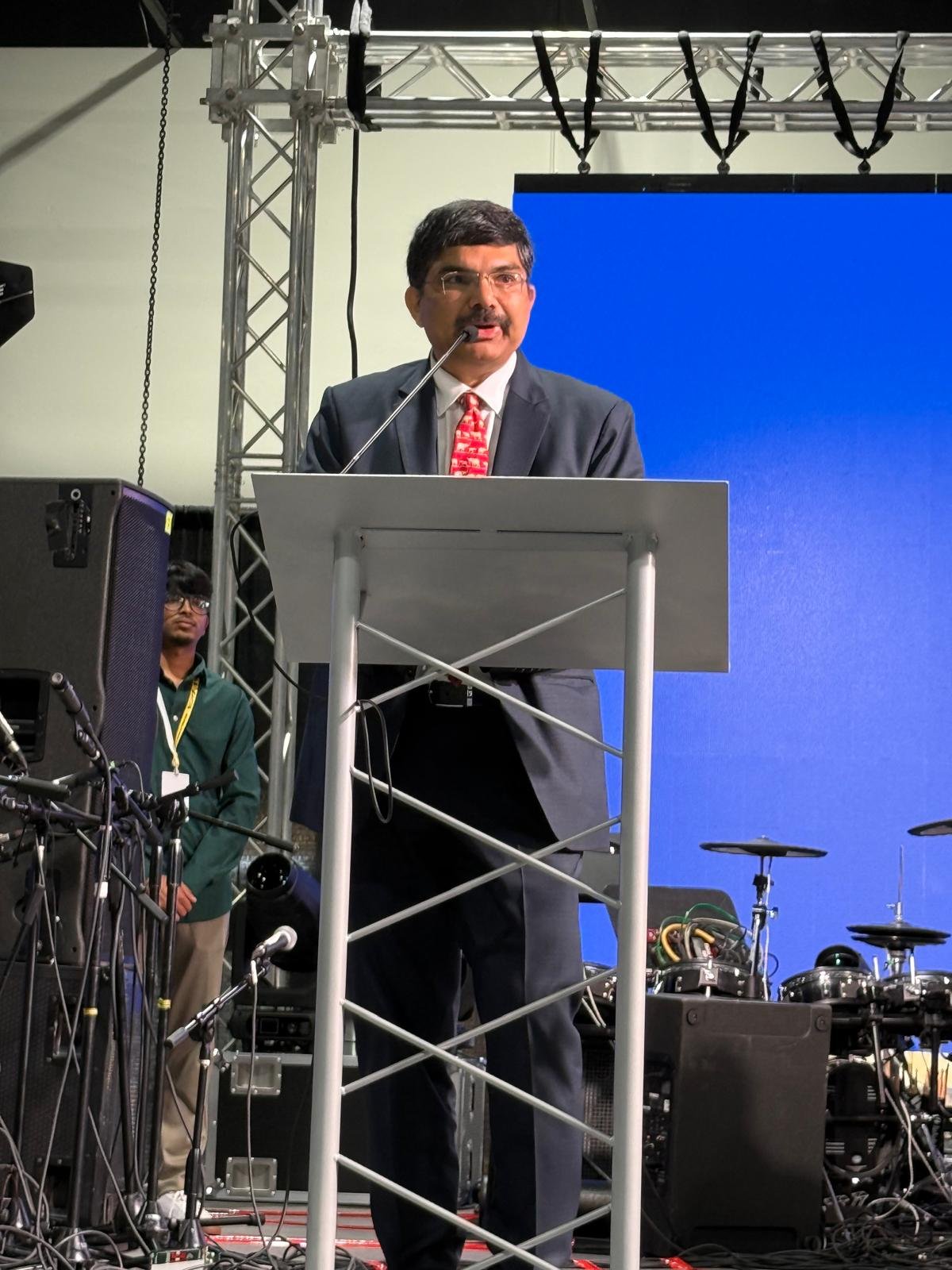 Consul General Dr. K Srikar Reddy was pleased to deliver the Guest of Honor address at the North America PSG Tech Alumni Platinum Jubilee Celebrations 2026, held at the Alameda County Fairgrounds in Pleasanton on April 11. He commended the alumni community of the Coimbatore-based college for its achievements, describing it as a dynamic bridge between India and the U.S., and encouraged deeper collaboration towards India’s progress and the vision of becoming a developed nation by 2047. He further emphasized the central role of academic institutions in advancing innovation, and the strengthening India–U.S. cooperation in critical and emerging technologies, sharing thoughtful perspectives on their shared future impact. About 1000 alumni from 10 countries, including the United States, Canada, Europe, and India, participated in the event.