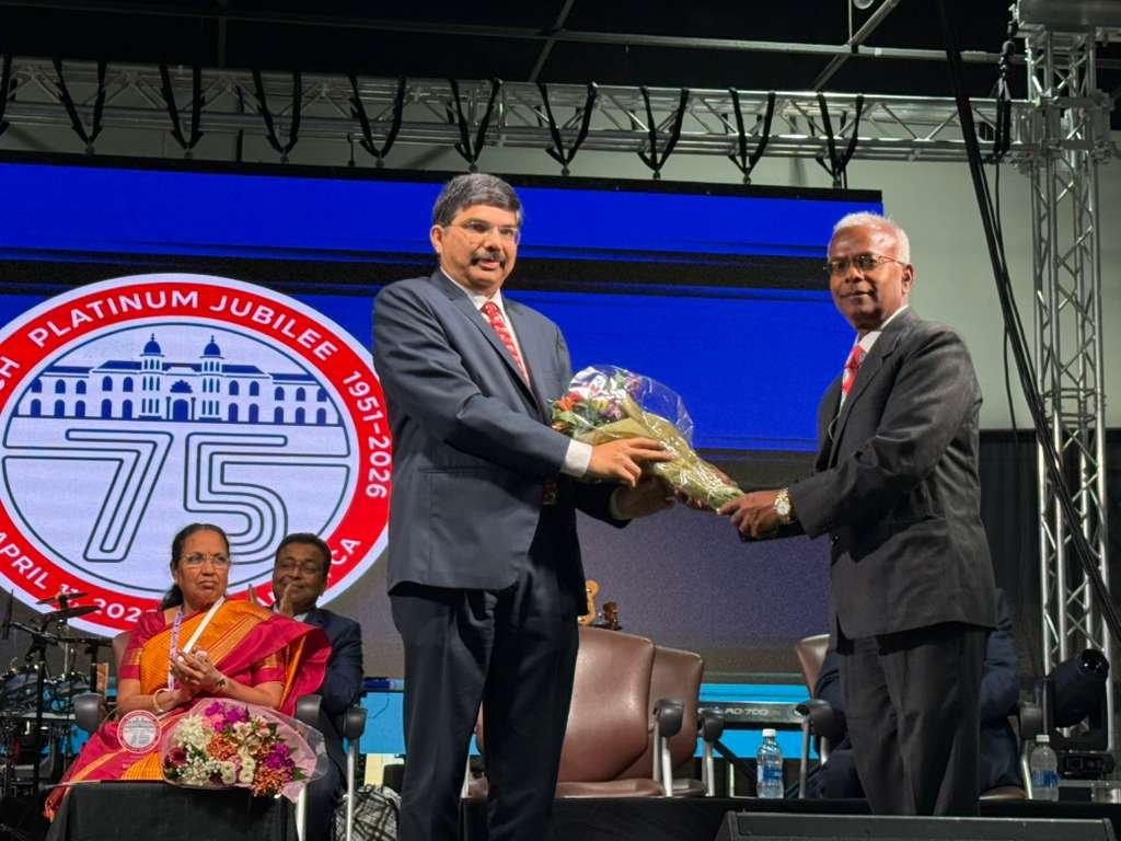 Consul General Dr. K Srikar Reddy was pleased to deliver the Guest of Honor address at the North America PSG Tech Alumni Platinum Jubilee Celebrations 2026, held at the Alameda County Fairgrounds in Pleasanton on April 11. He commended the alumni community of the Coimbatore-based college for its achievements, describing it as a dynamic bridge between India and the U.S., and encouraged deeper collaboration towards India’s progress and the vision of becoming a developed nation by 2047. He further emphasized the central role of academic institutions in advancing innovation, and the strengthening India–U.S. cooperation in critical and emerging technologies, sharing thoughtful perspectives on their shared future impact. About 1000 alumni from 10 countries, including the United States, Canada, Europe, and India, participated in the event.