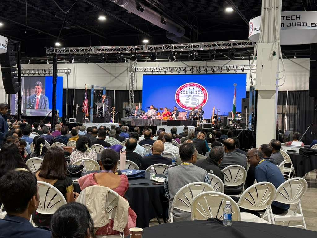 Consul General Dr. K Srikar Reddy was pleased to deliver the Guest of Honor address at the North America PSG Tech Alumni Platinum Jubilee Celebrations 2026, held at the Alameda County Fairgrounds in Pleasanton on April 11. He commended the alumni community of the Coimbatore-based college for its achievements, describing it as a dynamic bridge between India and the U.S., and encouraged deeper collaboration towards India’s progress and the vision of becoming a developed nation by 2047. He further emphasized the central role of academic institutions in advancing innovation, and the strengthening India–U.S. cooperation in critical and emerging technologies, sharing thoughtful perspectives on their shared future impact. About 1000 alumni from 10 countries, including the United States, Canada, Europe, and India, participated in the event.