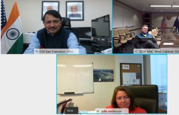 Consul General Dr. T.V. Nagendra Prasad and Alaska Governor Dun Leavy held a virtual meeting to discuss prospects and areas of cooperation for strengthening trade and investment, keen collaboration in Energy & Education between India and Alaska. 15th December 2020. It was agreed to further discuss matters pertaining to education and energy.