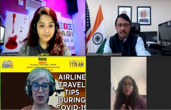 Consul General Dr. T.V. Nagendra Prasad replied to queries on consular services and travel to India during the pandemic with ‘Voices’ on @Radiozindagisfo live program.