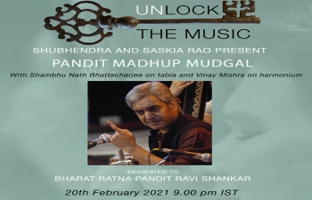 Live Concert - Pandit Madhup Mudgal accompanied by Shambhu Nath Bhattacharjee on the Tabla and Vinay Mishra on harmonium on 20 February 2021 at 9PM IST