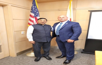 Consul General Dr. T.V. Nagendra Prasad met Fresno Mayor Jerry Dyer in his office on 22nd June 2021. The Mayor appreciated the rich contributions of the Indian community in Fresno, California. The sister city initiatives,  India@75 events and pandemic situation were discussed.