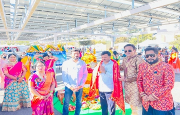 Ambassador Dr. T.V. Nagendra Prasad appreciated the Telangana American Telugu Association (TATA) for the colourful ‘Bathukamma’ celebrations in Fremont California at Festival of Globe (FOG) Diwali event in a traditional way. Beautiful ‘Bathukamma’ with colourful flowers with typical song and dance were the highlights of the event. It became a home away from Home for those who celebrated the festival at the venue. Consul General appreciated Srinivasa Mannapragada and his team.