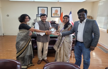 San Francisco Bay Area Tamil Manram (BATM) led by Soundharya Chandran met Ambasaddor T.V. Nagendra Prasad in his office to brief their activities during the previous year which included support extended to Tamil Nadu during the covid times. They also briefed about their support to Elder Care, Women and Cultural activities in the Bay Area.
