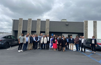 Consul General Dr. T.V. Nagendra Prasad was the Chief of Guest on the inauguration ceremony of UV International Inc with 'Made in India' equipment & materials - textile factory in Orange County. Consul General appreciated its CEO Mr. Gaurav Bhargava for his initiative to get the manufacturing equipment from India. Few Indian business community leaders and TiE SoCal office bearers and Mr. Bob Berg of Magic Expo, Las Vegas were present. The Indian Textile Manufacturing equipment is being used to manufacture decorative pillows on large scale. It generates employment in US and imports pillow cases from India