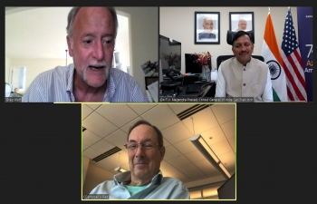 Consul General Dr. T.V Nagendra Prasad had an engaging virtual discussion with Mr. Greg Wolf, Director, World Trade Center of Anchorage, Alaska and Mr. Craig Campbell, Director of Anchorage Airport on a possible collaboration in aviation sector in India, particularly in Air cargo to further increase trade and tourism between India & US.