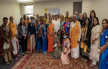 Consul General Dr. T.V. Nagendra Prasad thanked the Chairman Venugopal Surakanti, President Swaminathan Murali, former Chairperson Dr. Jyoti Sarma and entire team of Hindu Cultural and Community Center (HCCC) for inviting him to the 3rd Maha Kumbhabhishekam (once in 12 years) celebrations at Shiva Vishnu Temple at Livermore California. The event attracted thousands of devotees from near and far. Consul General appreciated the efforts & congratulated former & current board members of HCCC and various committees on conducting this landmark event successfully. He also appreciated presence of local leaders at the celebrations. He said that the temple was a boon to the Indian community in Bay Area