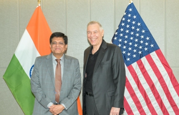 Consul General Dr. T.V. Nagendra Prasad appreciated Applied Materials for the warm welcome, perspectives on semi conductor ecosystem and brief tour of Shri Piyush Goyal, Hon'ble Minister Commerce & Industries, Consumer Affairs, Food & Public Distribution and Textiles. During his most recent visit in the west coast, was warmly welcomed by the CEO Gary Dickerson and team at Applied Materials. They discussed the semi-conductor ecosystem in India and ways to expand, strengthen and manufacture semiconductors in India. Hon'ble Minister also saw the R&D labs at their facility. CEO Gary Dickerson appreciated the large human resource pool in India for innovation in semiconductors industry. Consul General Prasad also thanked Mr. Omkaran Nalamasu, Mr. Prabhu Raja and Mr. Gary Dickerson.