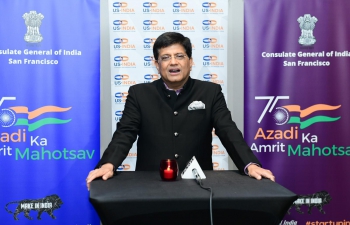 A freewheeling and fruitful interaction between leading entrepreneurs and business leaders of the region was hosted by US-India Strategoc PArtnershop Forum (USISPForum) in Los Angeles. Shri Piyush Goyal, Hon'ble Minister Commerce & Industries in a reception in LA, california.