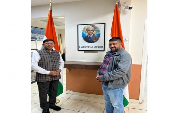 Consul General Dr. T.V. Nagendra Prasad alongwith his colleagues in Consulate General of India – San Francisco paid tributes to Leader of Ghadar movement Kartar Singh Sarabha at the Consulate General of India – San Francisco on the occasion his Martyrdom day. His sacrifice and Ghadar movement played very significant role in India's independence movement.