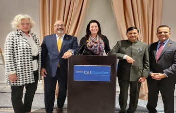 Consul General Dr. T.V. Nagendra Prasad attended the annual dinner hosted by Cal Chamber of Commerce in San Francisco. He met with British Trade Policy Minister Rt. Hon. Greg Hands on the occasion. Consul General was the speaker at the annual breakfast meeting of Cal Chamber Board along with Amb. Atul Keshap, USIBC. Amb. Prasad detailed California India trade & investment  relations, India’s Presidency of G20 and scope for deepening relations in Tech, Healthcare, Energy and knowledge partnership.