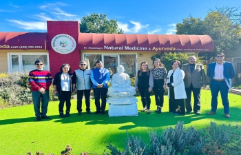 Consul General Dr. T.V. Nagendra Prasad congratulated Dr. Vivek Shanbhag and team on the of Natural Medicine & Ayurveda Centre in #SiliconValley. Consul General appreciated and initiative to spread the message of India's Yoga & Ayurveda. Dr. Naras Bhat, Mr. Gary Grewal and Dr. Anand Kuchibhotla were present on the occasion.