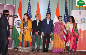 Glimpse of the 74th Republic Day Reception of the Consulate General of India San Francisco hosted by Consul General Dr. T.V. Nagendra Prasad in Green Room of the War Memorial Hall in San Francisco.