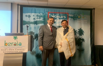 Enthusiastic response toRoadshow in SanFrancisco. Consul General Dr. T.V. Nagendra Prasad congratulated Shri KS Srinivas KSSrinivasIAS Principal Secretary of Tourism of Kerala and his team on a successful Roadshows in LosAngeles & SanFranisco to attract tourists to GodsOwnCountry.