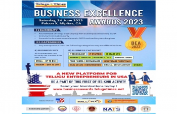 Consul General Dr. T.V. Nagendra Prasad launched the website for Business Excellence Awards instituted by @TeluguTimesUSA to encourage young entrepreneurs in USA. Consul General appreciated its Editor Mr. Subbarow Chennuri and other partners including TV9, BATA etc., on a very encouraging initiative.