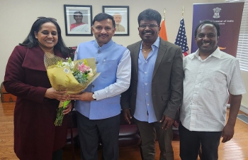 On behalf of Federation of Tamil Sangams – North America @fetnaconvention, Ms. Janaki Kowtha @kowthajanaki & Chairman, FiTEN Mr. Ganapathy Murugesh called on to Consul General Dr. T.V. Nagendra Prasad to discuss the details of their 36th annual convention to be held in #Sacramento. Consul General appreciated the sessions with focus on women entrepreneurs, tech, handicrafts and culture during the 3-day convention.
