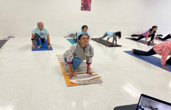 As part of #IDY2023, Yoga Bharati USA held a unique session with 108 Sun salutations terming' Surya Namaskara Yagna' on 24 June in #Milpitas.