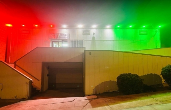 Historic Gadar Memorial in #sanfrancisco was in tricolour to celebrate #PMModiUSVisit. #HistoricStateVisit2023