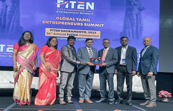 Consul General Dr. T.V. Nagendra Prasad attended the inaugural session of Federation of Tamil Sangams of North America (FETNA) @fetnaconvention 36th Convention in Sacramento. The key note by President Mr. Velchamy Sankarlingam @velchamy President of Zoom Video Communications Inc., @Zoom, Women VC panel with deep insights on fast growing Indian startup ecosystem & Economy were excellent.  They also dealt on VC ecosystem for women and possibilities of collaboration with India.