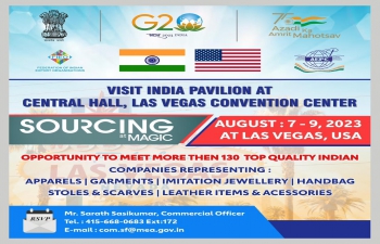 Visit India Pavilion in Central Hall, Las Vegas Convention Center during SOURCING at MAGIC from August 7-9, 2023.