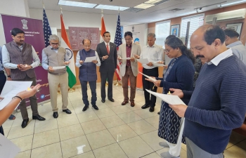 The Consulate General of India – San Francisco team undertook the #PanchPran pledge at the Chancery today. Committed to nations building and to make India a developed nation by 2047. We pay tribute to the unsung heroes of India’s freedom struggle with members of the Indian community, and take #PanchPran pledge.