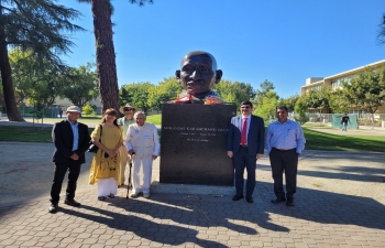 Consul General Dr. K. Srikar Reddy paid his respects to Mahatma GandhiJi at California State University - Fresno Peace Garden last October 18, 2023.