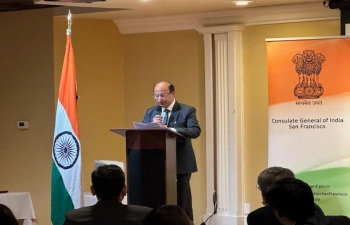 Consulate General of India, San Francisco in association with Indiaspora organized an interactive business meet for the visiting FICCI delegation comprising of Indian Start-up CEOs on 9 January, 2024. Deputy Consul General Rakesh Adlakha in his address welcomed the delegation to the Silicon Valley and thanked FICCI for organizing the visit. He spoke about the strong India-US economic relations which cover almost all areas of human endeavour. MR Rangaswami, Founder, Indiaspora shared his insights on the startup ecosystem in the Silicon Valley.