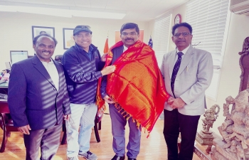 Committee Chair for Federation of Tamil Sangams of North America - FeTNA Kumar Nallusamy and Bay Area Tamil Manram Community leader Ganesh Babu Sigamani met Consul General Dr. Srikar Reddy Koppula at the Consulate office in San Francisco on 30th January and discussed community affairs.