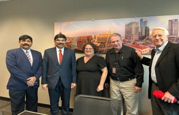 Consul General Dr. Srikar Reddy Koppula had a fruitful meeting with Ms. Rita Marko, Mr. Bruce Meyerson, and Mr. Rick Gerrard from Phoenix Sister Cities Inc. Together, they explored the promising opportunities to establish a Sister City partnership between Phoenix and India. Their discussion focused on enhancing Business to Business collaboration, paving the way for meaningful exchanges and mutual growth.