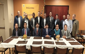 Group of prominent Indian entrepreneurs from Arizona region gathered for a meeting with Consul General Dr. Srikar Reddy Koppula in Phoenix. The discussions revolved around innovation, collaboration, and entrepreneurship.