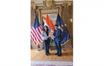 Consul General Dr.K.Srikar Reddy called on Utah's 9th Lieutenant Governor, Deidre M. Henderson, at City Hall in Salt Lake city and both discussed on enhancing collaboration between Utah and India in areas of education, aerospace, medical devices, healthcare, and IT.