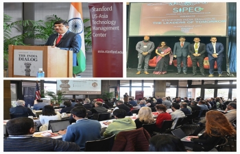 Consul General Dr. K. Srikar Reddy addressed students at the Stanford India Dialogue, Leaders of Tomorrow event. He asked Indian students to become a part of India’s growth story and journey to become a developed country by 2047. He also congratulated the Stanford SIPEC Team for their excellent event management and all the speakers for their candid conversations and mentorship. Let's keep driving change and progress together.