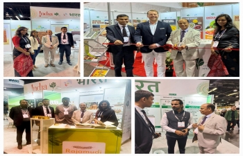 Deputy Consul General Mr. Rakesh Adlakha inaugurated the India pavilion set up by #APEDA at #Natural Products Expo West taking place from 14-16 March, 2024, at Convention Centre, Anaheim, California. DCG also met and interacted with representatives of Indian companies participating in the Expo.  He appreciated APEDA’s initiative in bringing Indian companies to this important expo in the natural and organic products sector.