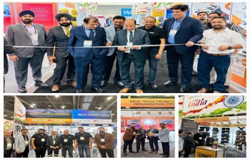 Deputy Consul General Mr. Rakesh Adlakha inaugurated the India Pavilion at National Hardware Show 2024 taking place from 26-28 March, 2024 at Las Vegas.  Around 65 Indian companies dealing in hardware, tools, coir products, etc. are participating in the Show.  #ITPO has coordinated participation of a large number of Indian companies in the Show with the support of #DoC.  DCG also met representatives of Indian companies and discussed prospects of enhancing exports to USA in this sector