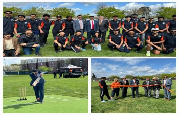 Consul General [CG] Dr. K. Srikar Reddy along with the  Pacific President Christopher Callahan  inaugurated the new Cricket pitch today at the  University of the Pacific . CG held discussions with President Callahan and senior faculty members regarding enhancing collaboration with Indian educational institutions. CG also interacted with students and members of Indian community based in Stockton. About 450 Indian students, which is about 50% of total international students, are studying at the University of Pacific. Speaking on the occasion, CG highlighted the growing interest in cricket across the United States, especially with the U.S. hosting ICC T20 World Cup matches in June this year.