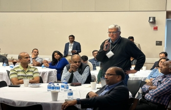 Consul General Dr.KSrikar Reddy gave the inaugural address at ‘Pinnacle 2024’, the IIM Americas SF-Bay Area Chapter Conference with the theme ‘All Things AI’, on May 18, 2024, in Palo Alto, CA. He highlighted India’s growth story, investment opportunities, the role of AI in social empowerment and inclusive economic growth, and India’s AI Mission. After his address, he also had an interactive discussion with the participants during the Q&A session. About 200 IIM alumni attended the event.  