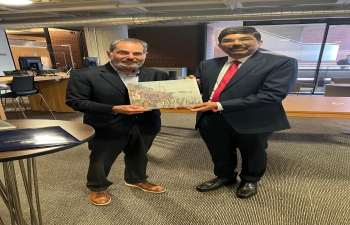 Consul General Dr. K. Srikar Reddy visited Golden Gate University [GGU] in San Francisco today. During his visit, he engaged in insightful discussions with President David J. Fike, Provost Bruce Magic, and other distinguished faculty members regarding collaboration with Indian higher educational institutions. Dr. Reddy also interacted with the Indian student community at the university. At present, 310 Indian students are pursuing their studies at GGU