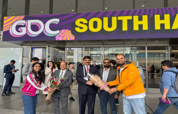 Consul General Dr. K Srikar Reddy  accompanied by DCG Rakesh Adhlaka, and  @NandaPaavan  , CEO  @winzoofficial   , and other representatives from gaming companies, inaugurated the Indian Pavilion at  @Official_GDC   2025 at Moscone Center in SFO.