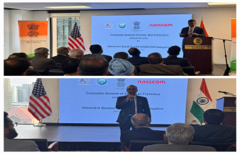 On April 29th, 2025, CGISF, in collaboration with ITServe Alliance and the Global Indian Technology Professionals Association (GITPRO), hosted an interactive session with the NASSCOM delegation at the CGISF office. Consul General @srikar_koppula welcomed the distinguished speakers, including Padma Bhushan Prof. Arogyaswami Paulraj, Professor Emeritus at Stanford University; Mr. Shivendra Singh, VP & Head of Global Trade Development at NASSCOM; Mr. Simon Ninan, CSO of Hitachi Vantara; and Mr. Manthan Shah, Partner at West Bridge Capital. National Executive Board Director of ITServe Alliance Ms. Shabana Siraj and Founder of GITPRO Mr. Khanderao Kand also spoke at the event. 
