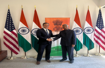  Attorney General of India Shri. R. Venkataramani accompanied by Consul General Dr. K Srikar Reddy met Attorney General of California Mr. Rob Bonta, at the premises of the Consulate General of India - San Francisco, and discussed fostering mutually beneficial networks between India and California. Both Attorney Generals also briefed each other on their respective judicial systems, justice administration and exchanged perspectives on various tenets of laws.