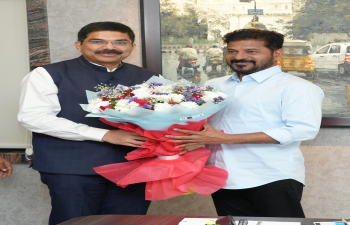 Consul General Dr.K.Srikar Reddy and High Commissioner of India to Brunei Darussalam, Shri Abbagani Ramu, called on the Hon'ble Chief Minister of Telangana, Sri Anumula Revanth Reddy, at the CM Camp Office in Hyderabad on 05 September 2025.